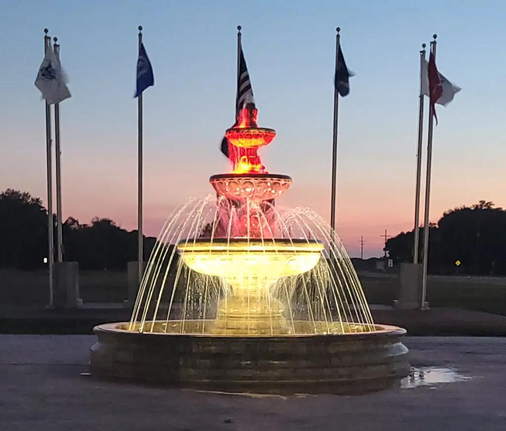 Veterans Memorial Park Granite Fountain Installation